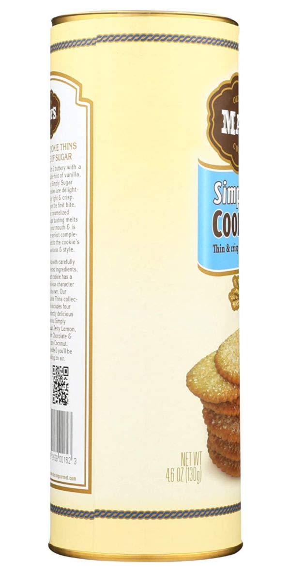 Mandy's - Simply Sugar Cookie Thins - 4.6 Ounce. Canister Contains 42 Cookies.