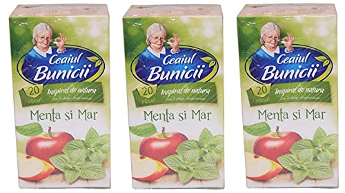 Babcia Jagoda Mint & Apple Tea (Herbatka o Mieta-Jablko), Poland, Pack of 3, 40 g/1.41 oz