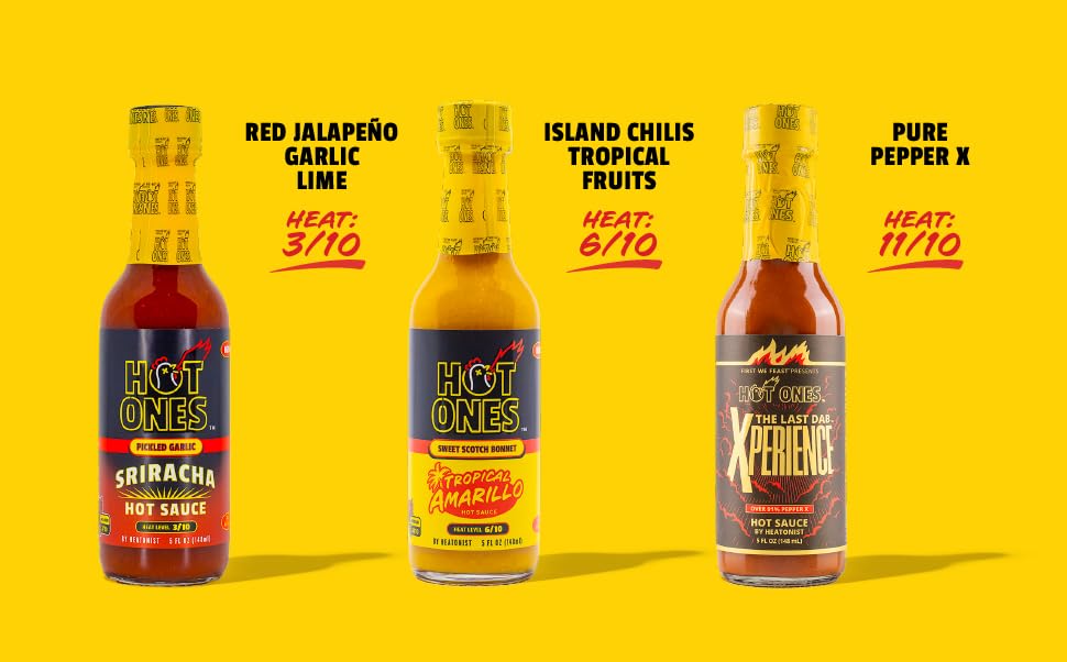 Hot Ones Hot Sauce Challenge - Season 27 - Hot Sauces Gift Sets - Variety Pack - Made with Natural Ingredients - Unique Small Batch Sampler Gift Set