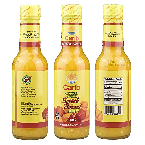 Jamaican Yellow Crushed Scotch Bonnet Peppers 5oz (Pack of 3)