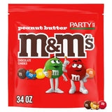 M&M'S Summer Peanut Butter, Chocolate Candy, Party Size, 34 oz Resealable Bulk Candy Bag