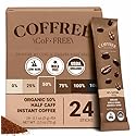 COFFREE Organic Instant Coffee Packets - Mold Free, Low Acid, Single-Origin Arabica - Individual Single Serve Coffee Sticks - Easy for Travel, Camping