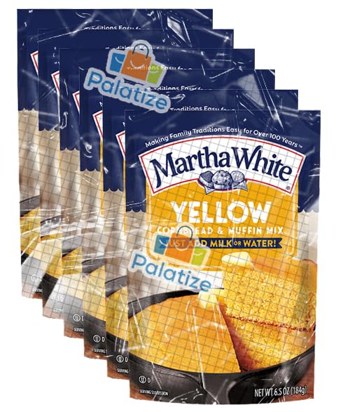 Martha White Yellow Cornbread & Muffin Mix, 6.5 oz - Palatize Pack of 6