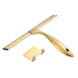 10inch T Shape Water Squeegee for Cars,Bathroom,Glasses or The top of Kitchen Range stailess Steel Gold Finish