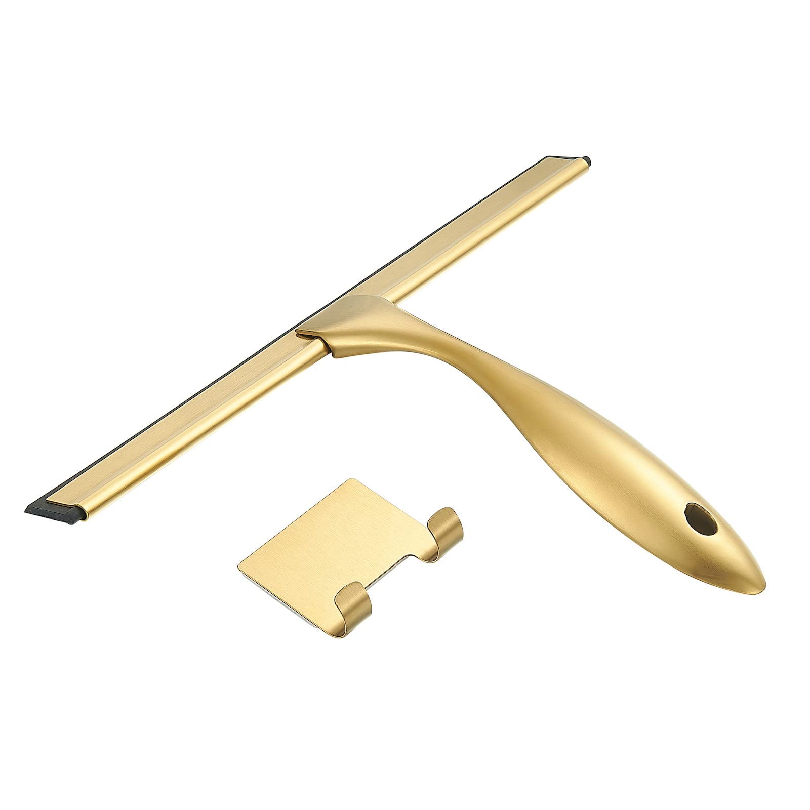 10inch T Shape Water Squeegee for Cars,Bathroom,Glasses or The top of Kitchen Range stailess Steel Gold Finish