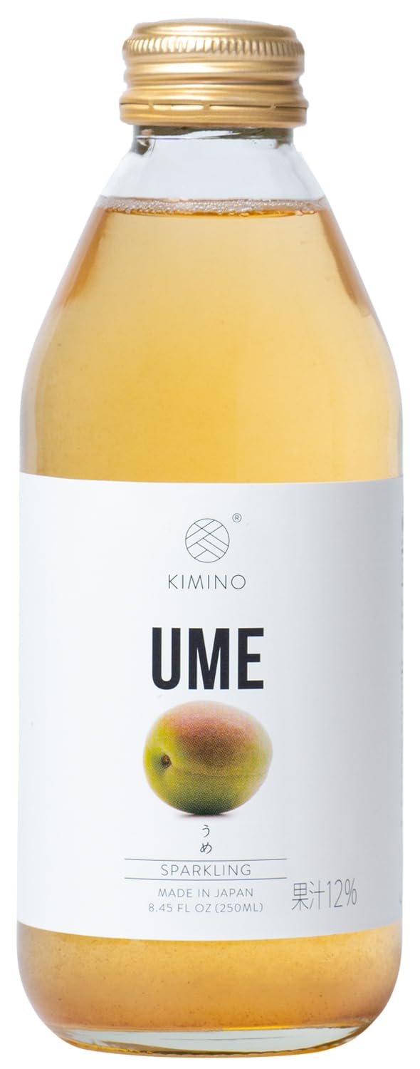 Kimino Sparkling Juice Beverage 8.45 Fl Oz (Ume, Pack of 12)