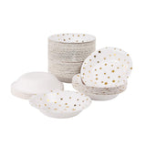 Geeklife 50 pcs Gold Stars Disposable Paper Bowls,20 oz Large Party Decorative Serving Bowls for Wedding,Birthday,Baby Shower and Home