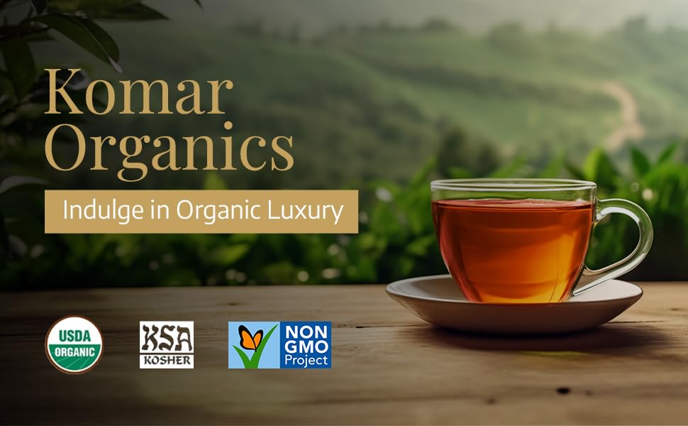 Komar Organics Irish Breakfast Tea - 16Oz USDA Organic Black Loose Leaf Tea - Certified Kosher Ceylon and Assam Black Tea Loose Leaf Rich in