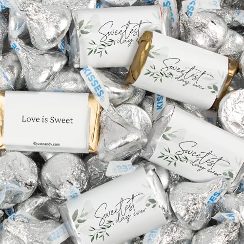 124 Pcs Wedding Candy Favors Miniatures Chocolate & Kisses (1.52 lbs) - Sweetest Day