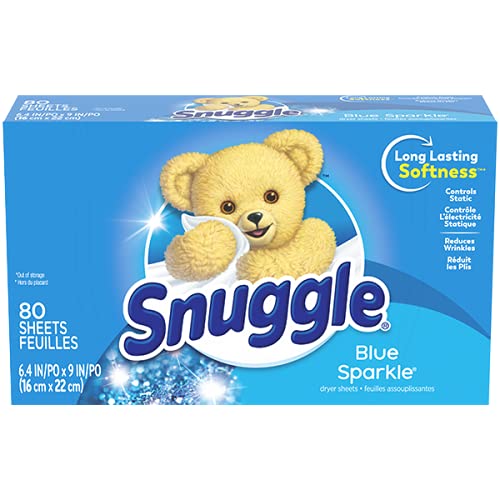 Snuggle Fabric Softener Dryer Sheets, Blue Sparkle, 80 Count