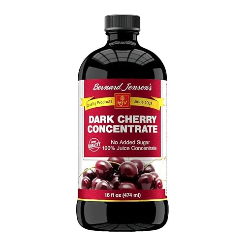 Bernard Jensen's Black Cherry Juice Concentrate - Natural Cherry Concentrate Without Additives and Sweeteners - Sweet Cherry Juice Topping for Ice