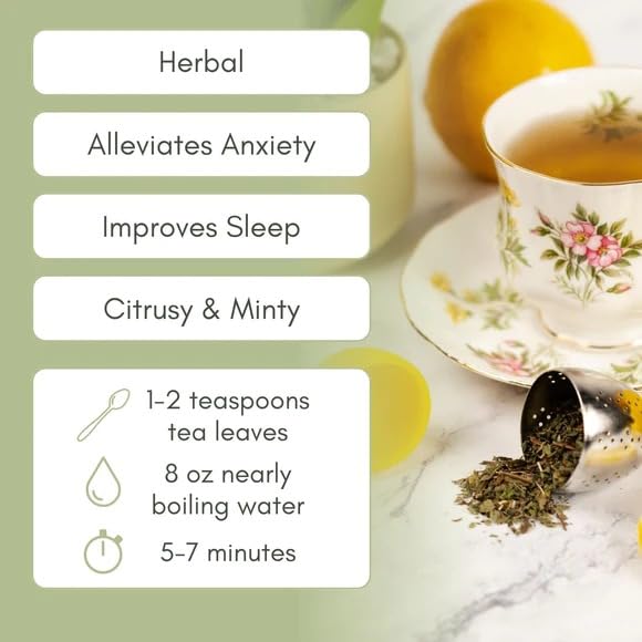 Organic Lemon Balm Loose Leaf Tea - 1oz Bag (Approx. 15 Servings) | Full Leaf Tea Co.