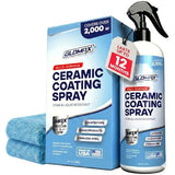 GLOMAX Home Ceramic Coating Spray Kit (16 oz) - Shine, Seal & Protect Stainless Steal, Glass, Kitchen & Bath Surfaces - Extremely Hydrophobic - Repels