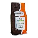 Fresh Roasted Coffee, Organic Peru Water-Processed Half-Caf Drip Ground Coffee, Medium Roast, USDA Organic, 3rd Party Tested for Mold, Mycotoxin