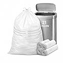 CEDARRA 21 Gallon Drawstring Trash Bags, 100 Count Extra Strong Drawstring Kitchen Garbage Bags, Fit for 80 Liter / 21.1 Gal, Tear-Resistant Unscented