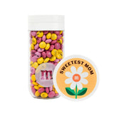 M&M'S® Mother's Day Candy Jar, 12.7oz of Pink and Yellow M&M'S® Chocolate Candies Printed with Flowers and "Mom", Unique Spring Gift for Mother's Day