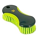 Pine-Sol Heavy Duty Scrub Brush - Multipurpose Cleaning Tool for Floors, Tubs, Sinks | Soft Comfort Grip with Flexible Stiff Bristles, Yellow, Green
