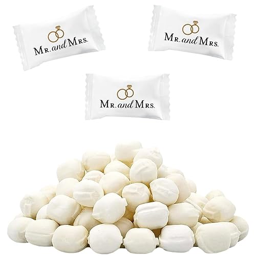 110-Count Mr. & Mrs. Wedding Buttermints, Mint Candies, After Dinner Mints, Butter Mint Candy, Fat-Free, Individually Wrapped (110 Pieces)