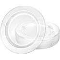 Lillian Tablesettings Premium Quality Heavyweight Plastic Plates China Like. Wedding and Party Dinnerware Plastic Plates 6.25 inc Clear-Value Pack 40