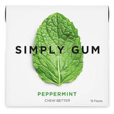 SIMPLY Gum Peppermint, Plastic-Free Natural Chewing Gum, Pack of One (15 Pieces Total) | Vegan, Kosher, Non GMO, Aspartame Free and Sorbitol Free