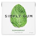 SIMPLY Gum Peppermint, Plastic-Free Natural Chewing Gum, Pack of One (15 Pieces Total) | Vegan, Kosher, Non GMO, Aspartame Free and Sorbitol Free
