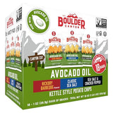 Boulder Canyon Avocado Oil Kettle Style Potato Chips Variety Pack, 18 Count - Gluten-Free, Non-GMO, Hickory Barbecue, Classic Sea Salt, Sea Salt