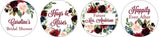 Darling Souvenir 190 Pcs Personalized White Pre-Wedding Celebration Candy Drop Stickers - Self-Adhesive Mini Chocolate Wrappers for Bridal Shower