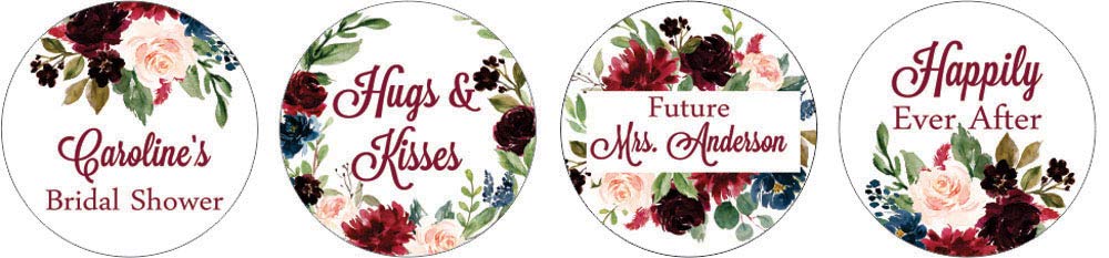Darling Souvenir 190 Pcs Personalized White Pre-Wedding Celebration Candy Drop Stickers - Self-Adhesive Mini Chocolate Wrappers for Bridal Shower