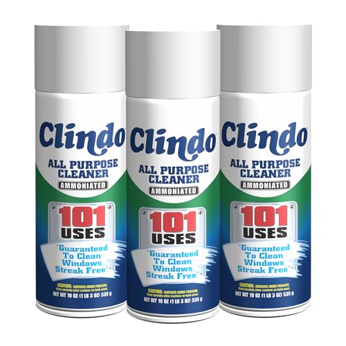 Gold Eagle Clindo Indoor Outdoor Window Cleaner Spray Streak-Free All-Purpose Cleaner Ammoniated White 19 Ounce (HA51420) 3PK