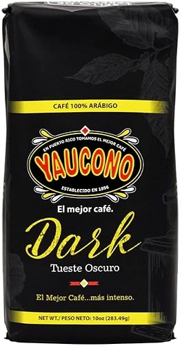 Yaucono Dark Roast Ground Coffee, Puerto Rico, 100% Arabica, 10 Ounce