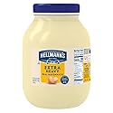 Hellmann's Extra Heavy Mayonnaise Jar, Extra Egg Yolk, Condiment for Sandwiches, Salads, Mayo Made with 100% Cage Free Eggs, Gluten Free 1 gallon 128