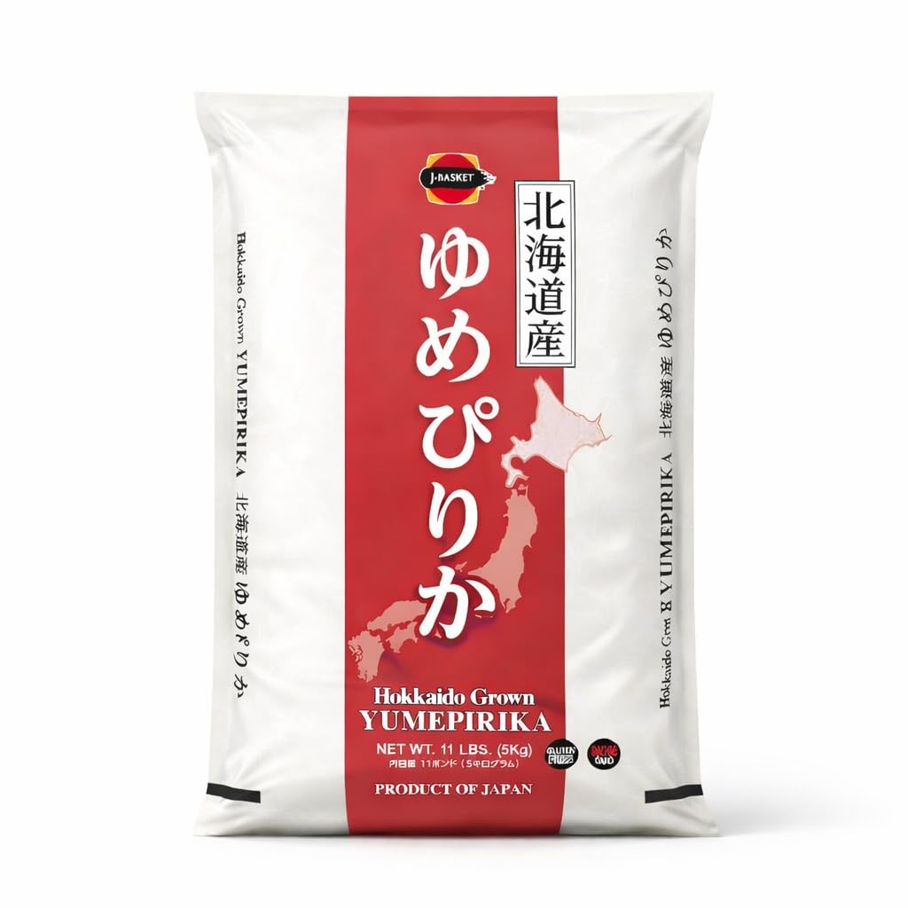Hokkaido Yumepirika Premium Short-Grain Sushi Rice - Naturally Sweet, Glossy & Sticky Japanese Rice - Perfect for Sushi, Onigiri & Everyday Meals - Product of Japan - 11 lb