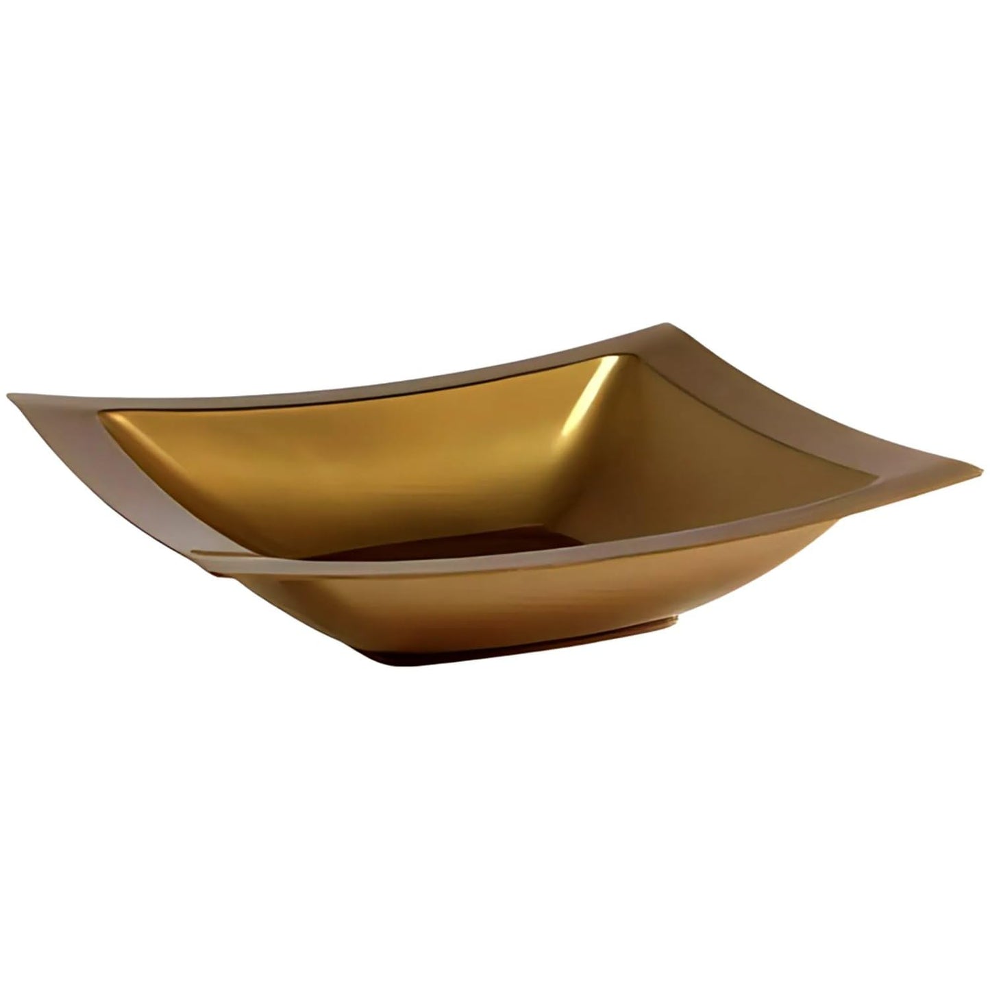Lillian Tablesettings 10 Count Rectangular Plastic Bowls, 12-Ounce, Gold