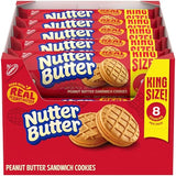 NUTTER BUTTER Peanut Butter Sandwich Cookies, King Size, 10-3.5 oz Snack Packs