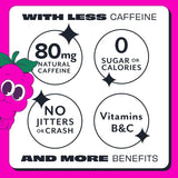 ASPIRE® Raspberry Acai, Healthy Energy Drink 80mg Natural Caffeine, Zero Sugar No Carbs Keto Friendly, 24 Pack Green Tea Sugar Free Drink Low Caffeine