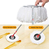 Replacement Microfiber Mops Head, Compatible for Hurricane Spin Magic Mop Head, fits 6.36‘’ Standard Replacement Round Spin Mop Heads,Inner Hole 2.5''