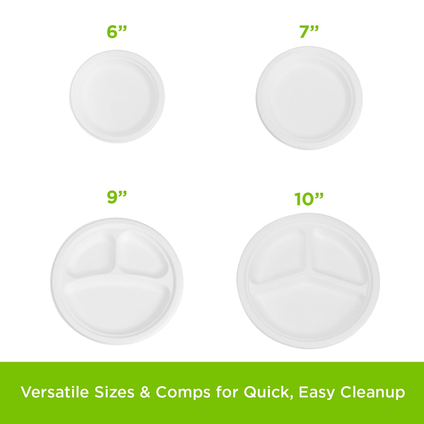 KARAT EARTH 7-Inch Compostable Disposable Paper Plates (1,000 Pack) - Heavy-Duty, Molded Fiber, Eco-Friendly Bulk Package (White)