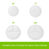 KARAT EARTH 7-Inch Compostable Disposable Paper Plates (1,000 Pack) - Heavy-Duty, Molded Fiber, Eco-Friendly Bulk Package (White)