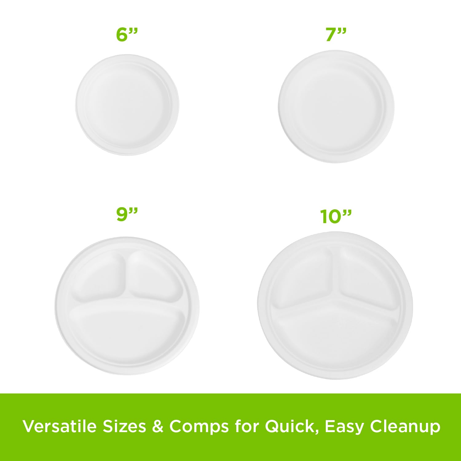 KARAT EARTH 7-Inch Compostable Disposable Paper Plates (1,000 Pack) - Heavy-Duty, Molded Fiber, Eco-Friendly Bulk Package (White)