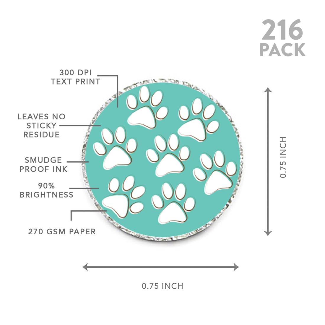 Andaz Press Birthday Chocolate Drop Labels Trio, Fits Kisses Party Favors, Cat Happy Birthday, 216-Pack
