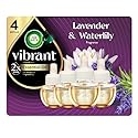 Air Wick Vibrant Plug In Scented Oil Refill, Infused with Essential Oils, Plug In Air Fresheners for Home, Lavender & Waterlily, 4 ct