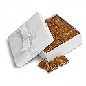 Gourmet Cashew Brittle White Gift Box - by Its Delish | Handmade Old-Fashioned Style | Beautiful & Delicious Square Cut Pieces 16 Oz Cashew Brittle |