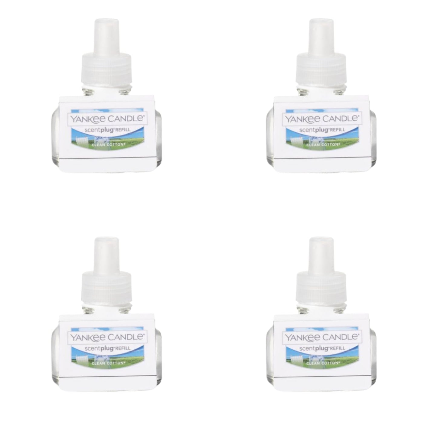 Yankee Candle Clean Cotton Electric Home Fragrance Scent Plug Refill (Pack of 4)