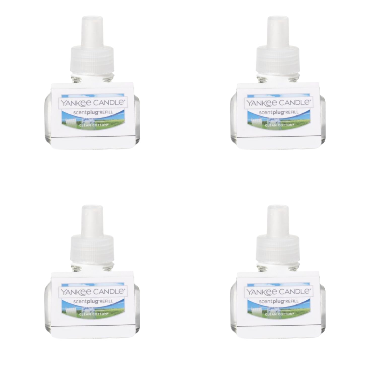 Yankee Candle Clean Cotton Electric Home Fragrance Scent Plug Refill (Pack of 4)