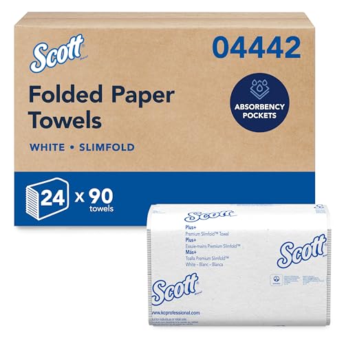 Scott Professional Pro Slimfold Folded Paper Towels, Bulk (04442), Absorbency Pockets, White, for Compatible Kimberly-Clark Professional Dispensers