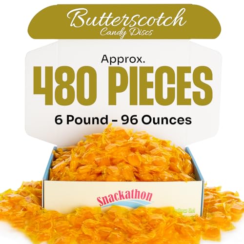 Snackathon Individually Wrapped Bulk Hard Candy Discs (6 Pound, Butterscotch)