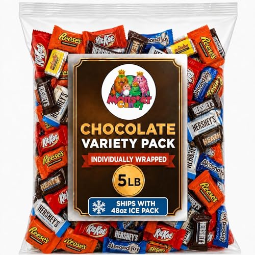 Candy Bulk Assorted Chocolate Variety Pack - 5 Lb Individually Wrapped Mix for Basket Stuffers, Celebration Fillers & Party Treats - July 4th