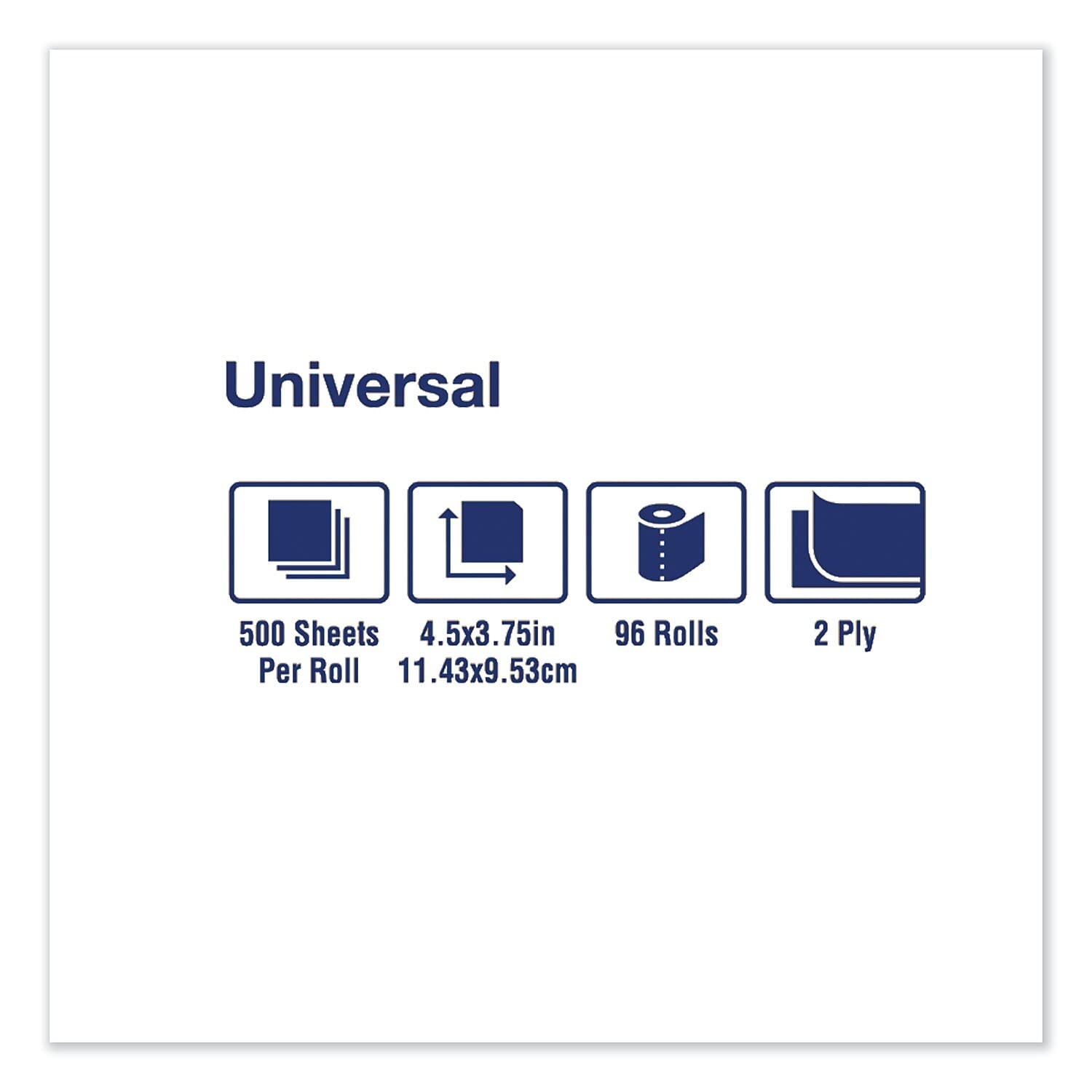 Tork Bath Tissue Roll Universal 2-ply For everyday use at home Biodegradable 4.375x3.75", 500 sheets/roll, 96 rolls/case