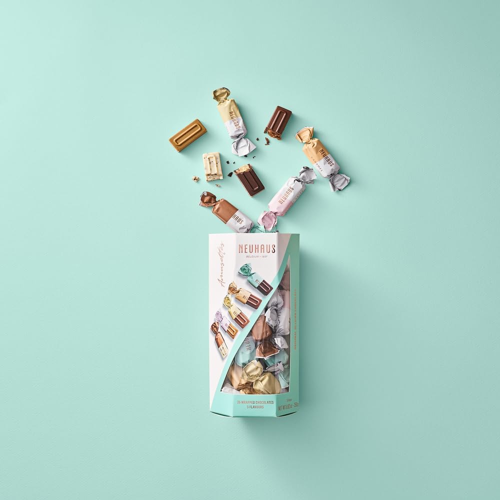 Neuhaus Belgian Chocolate Sharing Box - 25 Pieces in 5 Flavors: Blonde Salée, Nougat Miel, Café, Caramel & Biscuits | Gourmet Belgian Chocolate Gift