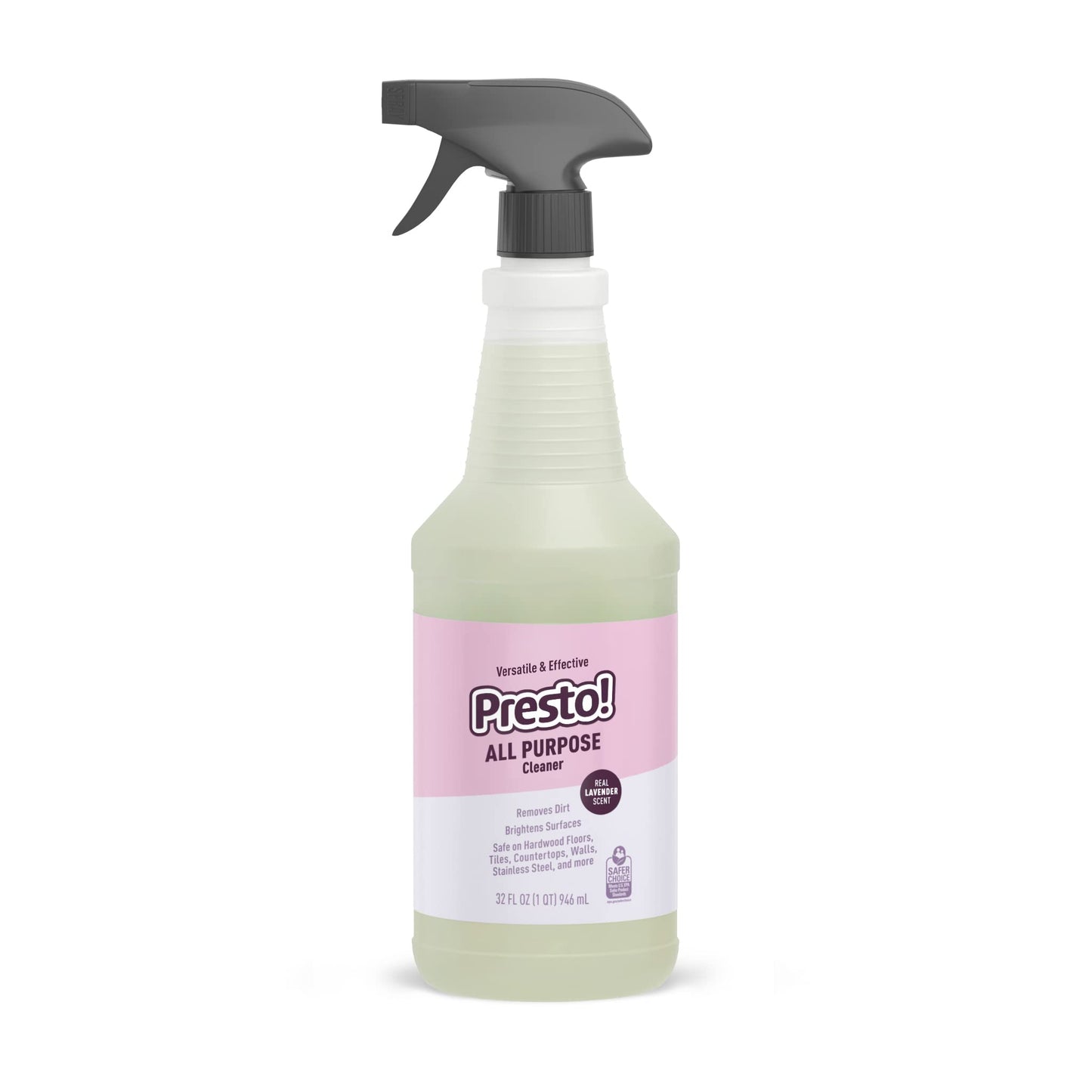 Amazon Brand - Presto! All Purpose Cleaner, Lavender Essential Oil Scent, Streak-Free Formula, 32 fl oz, 2-Pack